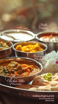 Indian food  Instagram story template