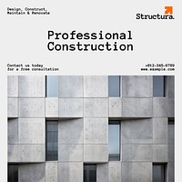 Professional construction Instagram post template