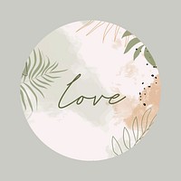 Botanical love Instagram story highlight cover illustration