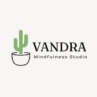 Mindfulness studio  logo line art 