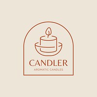 Aromatic candle shop  logo line art 