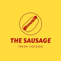 Hot dog shop  logo line art 