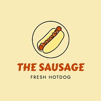 Hot dog shop  logo line art 