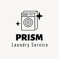 Laundry service  logo line art 