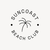 Beach club  logo line art 