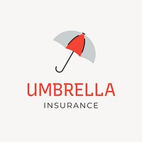 Umbrella insurance company  logo line art 