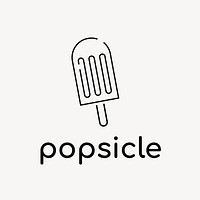 Popsicle shop  logo line art 