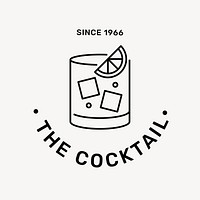 The cocktail  logo line art 