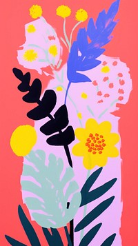 Simple colorful garden flowers graphics painting weaponry.