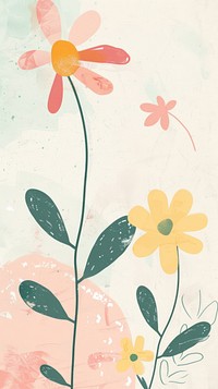 Cute flowers illustration asteraceae graphics painting.
