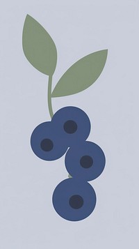 Illustration of a simple blueberry outdoors produce snowman.