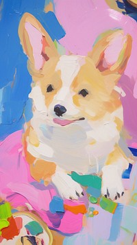 Cute dog painting art person.