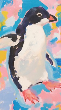 Penguin painting art person.