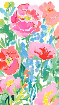 Cute floral wallpaper painting art graphics.