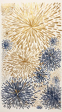 Fireworks art plant rug.