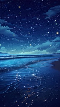 Sea night beach sky