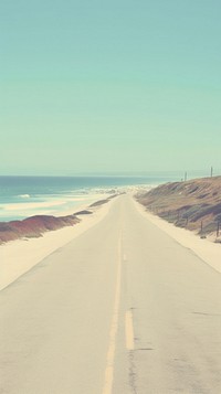 Aesthetic road beach landscape wallpaper shoreline outdoors horizon.