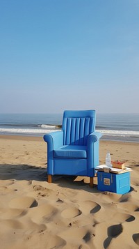 Beach furniture shoreline outdoors.