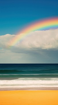 Photography of beach rainbow shoreline outdoors.