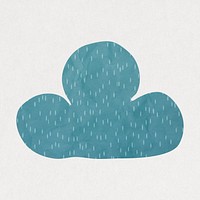 Cloud icon in cute paper cut illustration