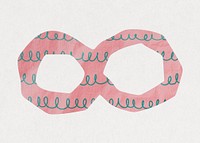 Infinity icon in cute paper cut illustration