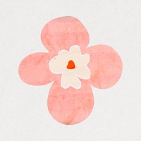 Flower icon in cute paper cut illustration