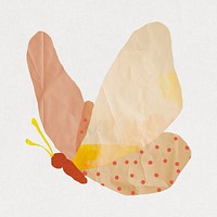 Butterfly icon in cute paper cut illustration