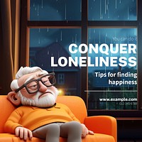 Loneliness Instagram post template