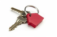Keys with red house keychain