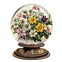 Vintage floral glass dome illustration