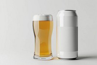 Beer can glass beverage drink