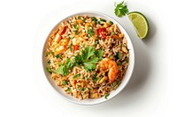 Delicious shrimp fried rice bowl