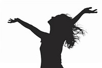 Silhouette woman celebrating freedom joy