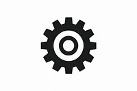 Black gear icon on white