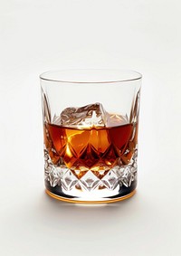 Elegant whiskey glass with ice