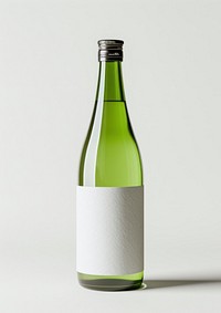 Green wine bottle blank label