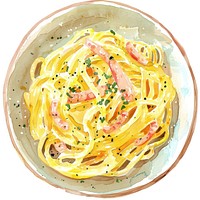 Delicious pasta watercolor illustration