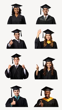 Graduation student portrait element set