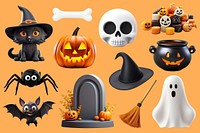 3d Halloween decoration element   set