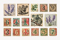 Vintage stamp design element set