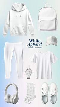 White apparel photo element set