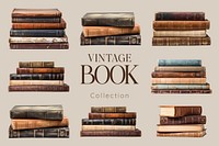 Vintage book element set