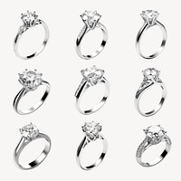 Diamond ring element set