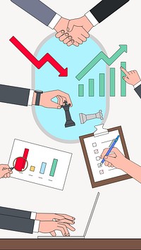 Business strategy illustration set