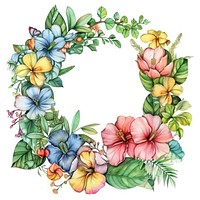 Vibrant floral wreath illustration