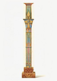 Colorful ancient Egyptian pillar illustration