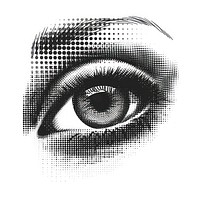 Detailed monochrome halftone eye