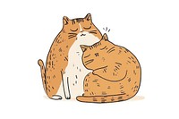 Cute cats cuddling illustration