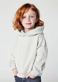 Child wearing white hoodie