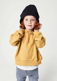 Cute redhead child wearing hoodie